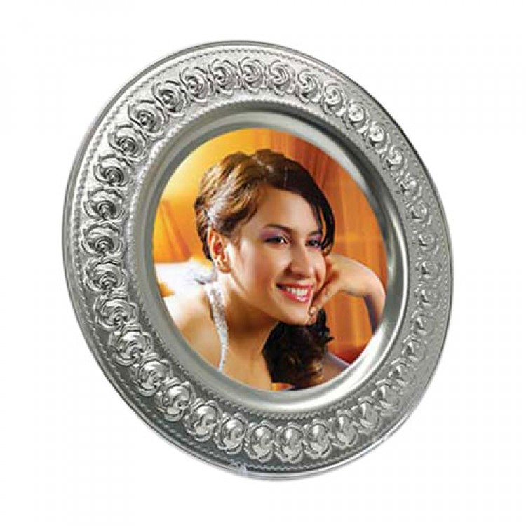 Sublimasyon 20 cm Gümüş Metal Tabak